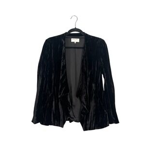 Black Swan Black Crinkle Velvet‎ Blazer Jacket Womens Size S Goth Whimsigoth